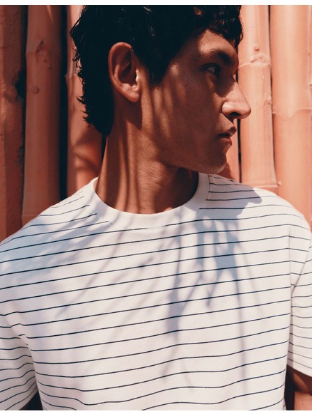 Marks & Spencer Ultimate T-Shirt mit bretonischem Muster und hohem Baumwollanteil Marks & Spencer cremefarben