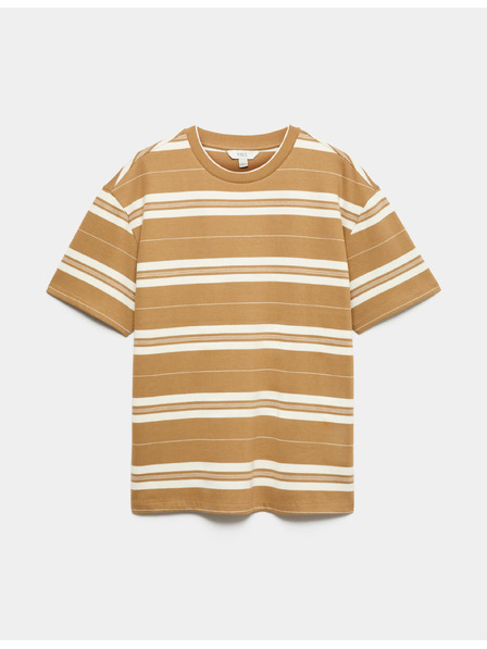 Marks & Spencer T-Shirt aus reiner Baumwolle mit französischem Rippenstrick Marks & Spencer braun