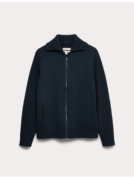 Marks & Spencer Pullover mit Reißverschluss und Mailänder Muster aus Baumwollmischung Marks & Spencer Marineblau