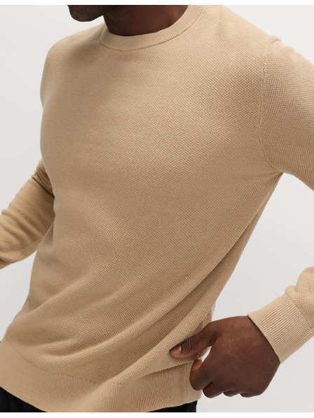 Marks & Spencer Strukturierter Rollkragenpullover aus reiner Baumwolle Marks & Spencer beige