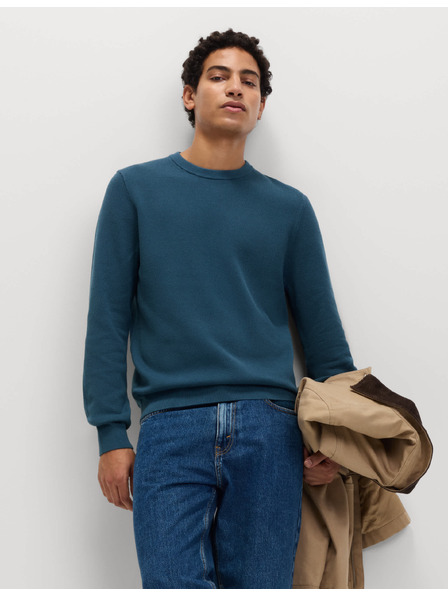 Marks & Spencer Strukturierter Rollkragenpullover aus reiner Baumwolle Marks & Spencer blau