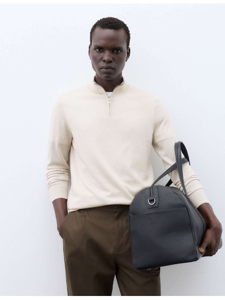 Marks & Spencer Pullover mit Kurzreißverschluss aus reiner extra feiner Merinowolle Marks & Spencer beige
