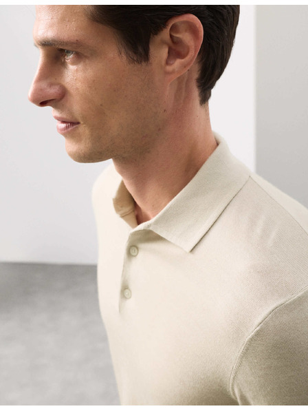Marks & Spencer Poloshirt aus reiner, extra feiner Merinowolle Marks & Spencer beige