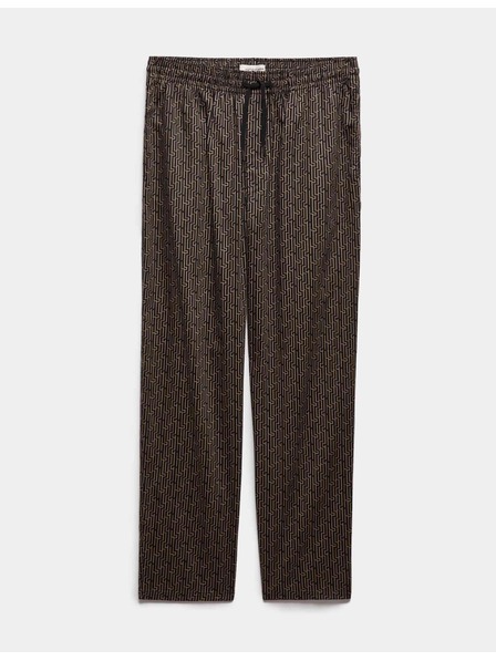 Marks & Spencer Pyjama-Hose aus Baumwoll-Jersey mit geometrischem Muster und elastischem Bund Marks & Spencer braun