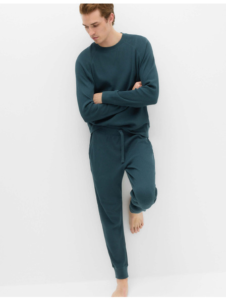Marks & Spencer Haussweatshirt aus reiner Baumwolle mit Waffelstruktur Marks & Spencer blau