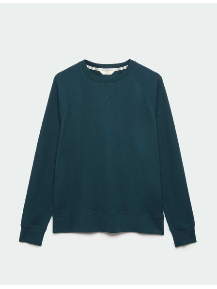 Marks & Spencer Haussweatshirt aus reiner Baumwolle mit Waffelstruktur Marks & Spencer blau
