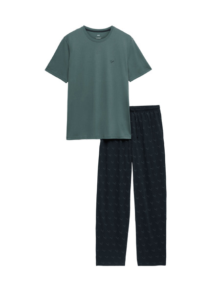Marks & Spencer Pyjama-Set aus reiner Baumwolle Marks & Spencer grün