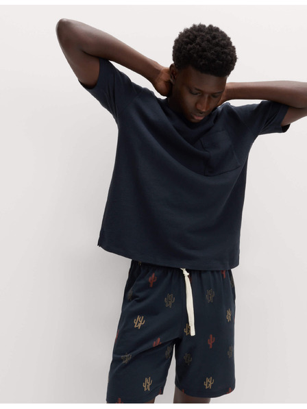 Marks & Spencer Pyjama-Set aus reiner Baumwolle mit Kaktus-Print Marks & Spencer Marineblau