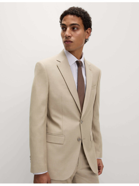 Marks & Spencer Anzugsakko mit Stretch, klassische Passform Marks & Spencer Creme