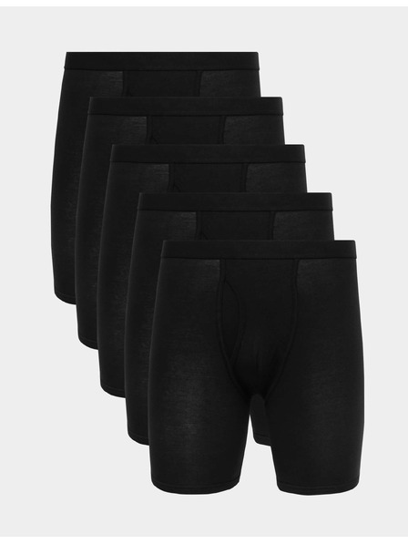Marks & Spencer Verlängerte elastische Baumwoll-Slip, 5er-Pack Marks & Spencer Schwarz