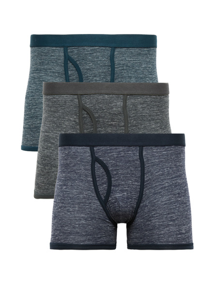 Marks & Spencer Baumwoll-Elastische Boxershorts mit meliertem Effekt, 5er-Pack Marks & Spencer Mehrfarbig