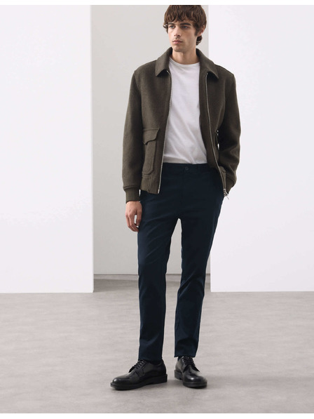 Marks & Spencer Enge Stretch-Baumwollhose mit hoher Taille Marks & Spencer Marineblau