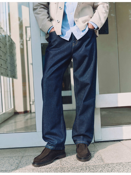 Marks & Spencer Authentische Jeans mit Säckchenhose aus festem Denim Marks & Spencer marineblau