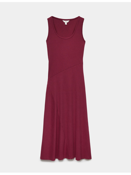 Marks & Spencer Geripptes Midi-Kleid mit Säulenform und hohem Baumwollanteil Marks & Spencer rot