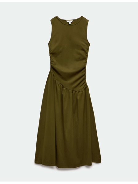 Marks & Spencer Jersey-gerafftes Maxikleid mit gesenktem Taillenbund Marks & Spencer grün