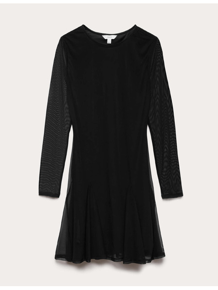 Marks & Spencer Ausgestelltes Miniatur-Kleid mit rundem Ausschnitt und Netzstoff Marks & Spencer schwarz