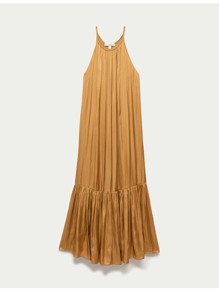 Marks & Spencer Gerafftes Maxikleid mit rundem Ausschnitt Marks & Spencer orange