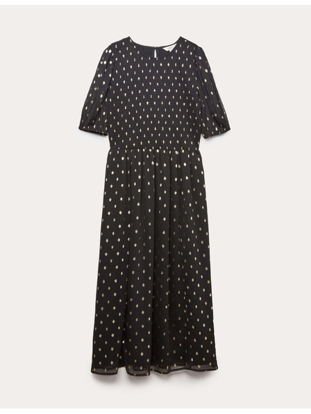 Marks & Spencer Midi-Kleid mit metallischem gepunkteter Bedruckung Marks & Spencer schwarz