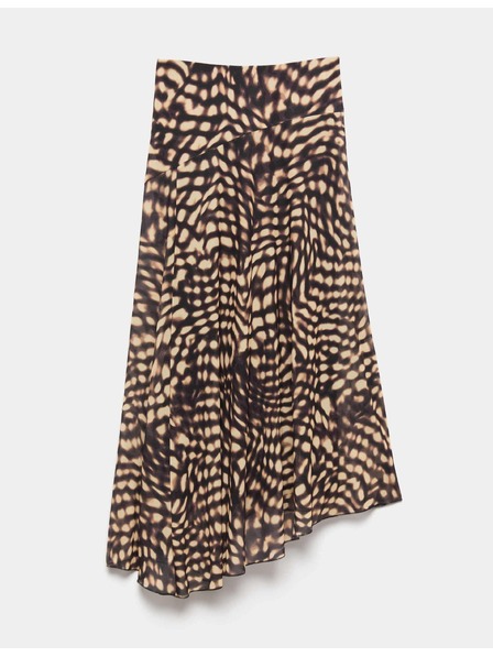 Marks & Spencer Asymmetrischer Midirock mit Tiermuster Marks & Spencer schwarz