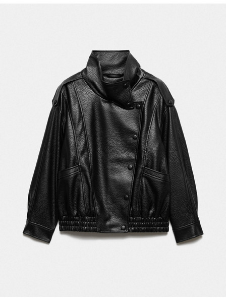 Marks & Spencer Bomber-Jacke aus Kunstleder mit Stehkragen Marks & Spencer schwarz