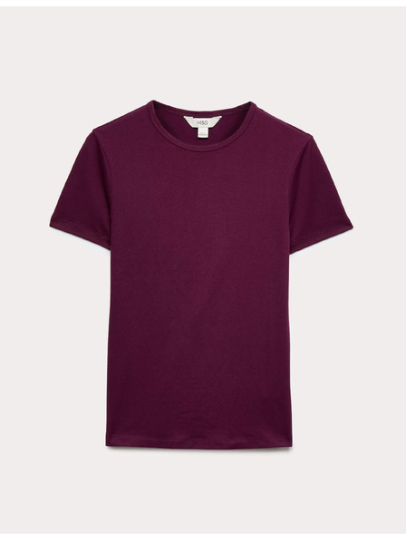 Marks & Spencer Eng sitzendes T-Shirt mit Rundhalsausschnitt Marks & Spencer violett