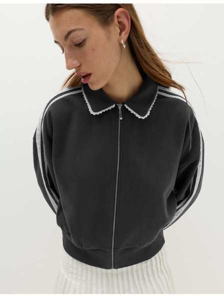 Marks & Spencer Sport-Reißverschlussjacke mit hohem Baumwollanteil Marks & Spencer schwarz