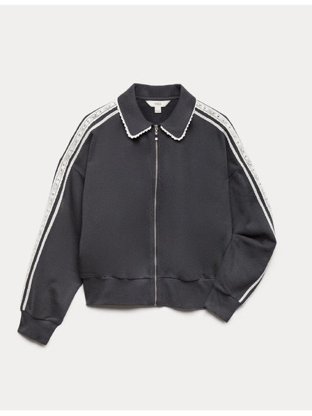Marks & Spencer Sport-Reißverschlussjacke mit hohem Baumwollanteil Marks & Spencer schwarz