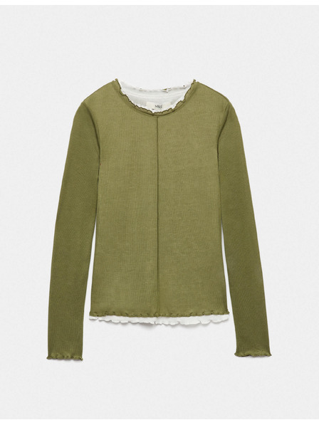 Marks & Spencer Zweischichtiges Top mit Volantbesatz Marks & Spencer grün