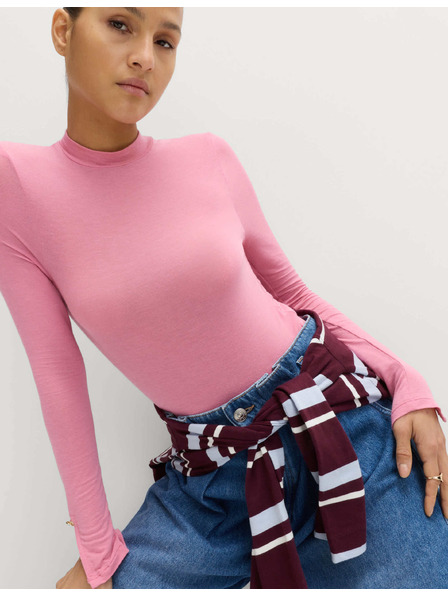 Marks & Spencer Jersey-Top Second Skin mit Rollkragen und hohem Modalanteil Marks & Spencer rosa