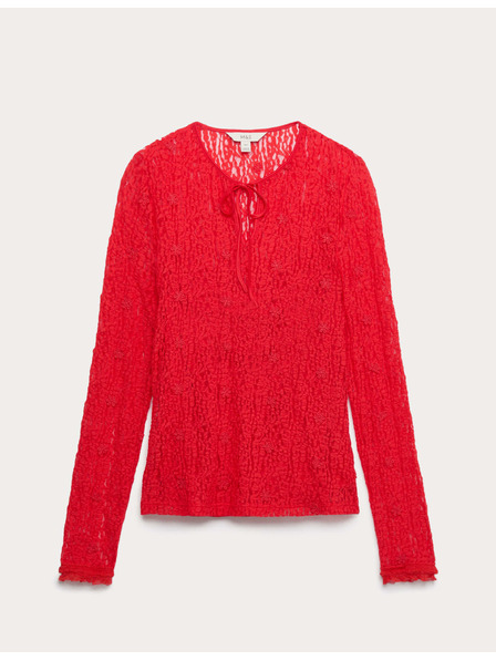Marks & Spencer Spitzen-Top mit Halsbindung Marks & Spencer rot