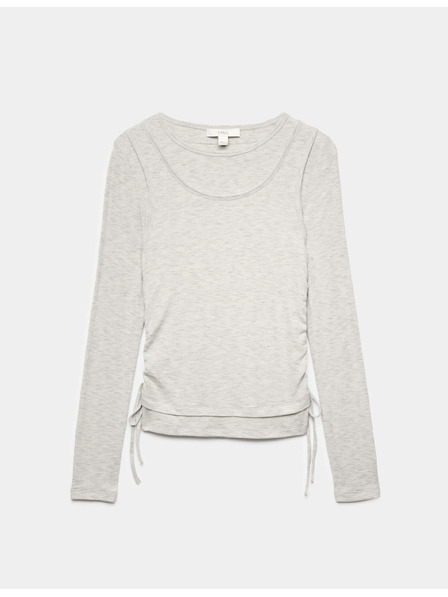 Marks & Spencer Zweischichtiges gerafftes Top mit Seitenbindung Marks & Spencer grau