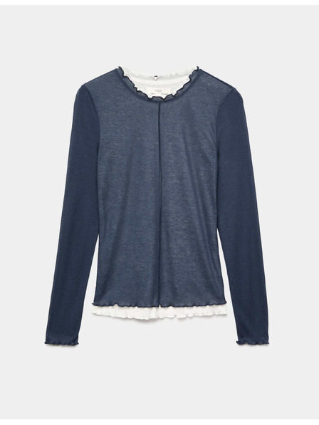 Marks & Spencer Zweischichtiges Top mit Volantbesatz Marks & Spencer marineblau