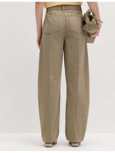 Marks & Spencer Hose aus reiner Baumwolle mit geradem Bein und gekniffenem Saum Marks & Spencer braun