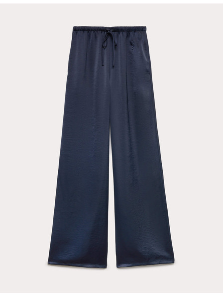Marks & Spencer Weite Hose mit Satinbesatz und Kordelzug Marks & Spencer marineblau