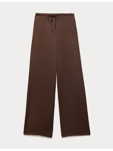 Marks & Spencer Weite Hose mit Satinbesatz und Kordelzug Marks & Spencer braun