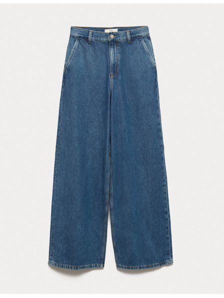 Marks & Spencer Elegante Jeans mit weitem Bein und hohem Bund von Marks & Spencer navy