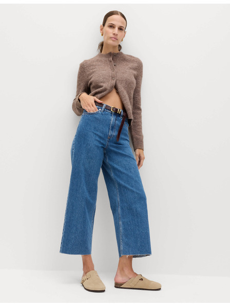 Marks & Spencer Verkürzte Jeans mit hohem Bund und weiten Beinen Marks & Spencer Marineblau