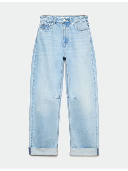 Marks & Spencer Jeans mit hohem Bund, geradem Schnitt und Saumabschlag Marks & Spencer Marineblau