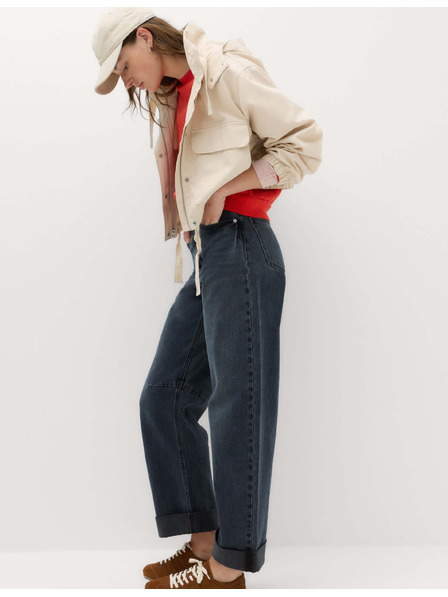 Marks & Spencer Jeans mit hohem Bund, geradem Schnitt und Saumabschlag Marks & Spencer Blau