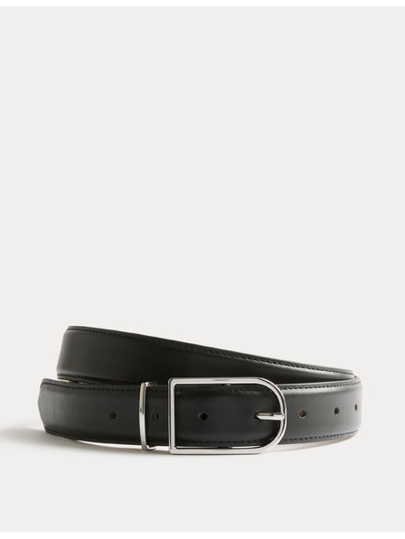 Marks & Spencer Breiter Ledergürtel für Jeans mit Schnalle Marks & Spencer Schwarz