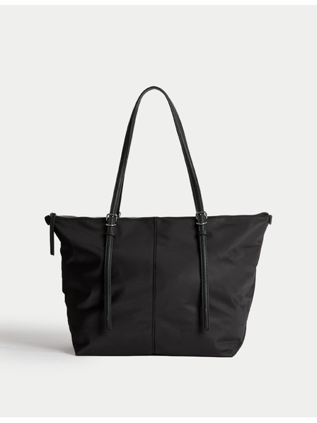 Marks & Spencer Wildledertasche mit Schultergurt und Henkel oben Marks & Spencer Schwarz