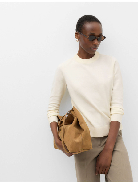 Marks & Spencer Pullover mit Rundhalsausschnitt aus luftiger Garne Marks & Spencer Creme