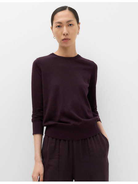 Marks & Spencer Pullover mit Rundhalsausschnitt aus reiner Merinowolle Marks & Spencer Violett