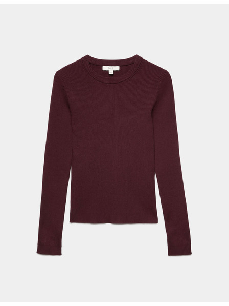 Marks & Spencer Eng anliegender gerippter Pullover mit rundem Ausschnitt Marks & Spencer rot