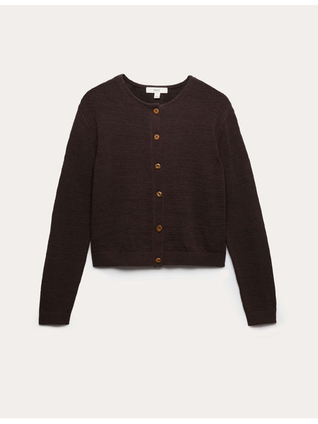 Marks & Spencer Verkürzter Pullover mit hohem Baumwollanteil zum Durchknöpfen Marks & Spencer braun
