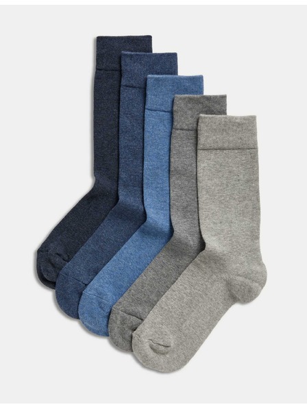 Marks & Spencer Fünf Paar Cool & Fresh™ Herrensocken in blau und grau von Marks & Spencer