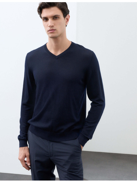 Marks & Spencer V-Ausschnitt Pullover aus reiner, besonders feiner Merinowolle von Marks & Spencer schwarz