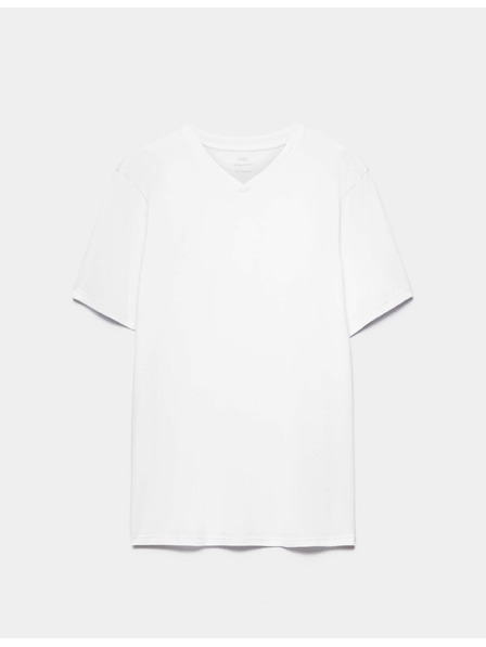 Marks & Spencer V-Neck T-Shirt aus reiner Baumwolle Marks & Spencer weiß