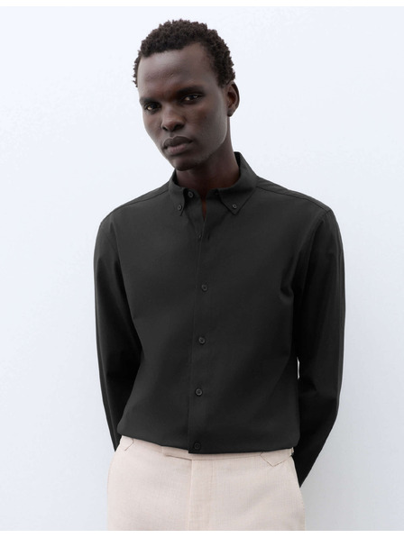 Marks & Spencer Hemd Slim Fit aus Baumwollmischung mit bügelfreier Ausrüstung Marks & Spencer schwarz