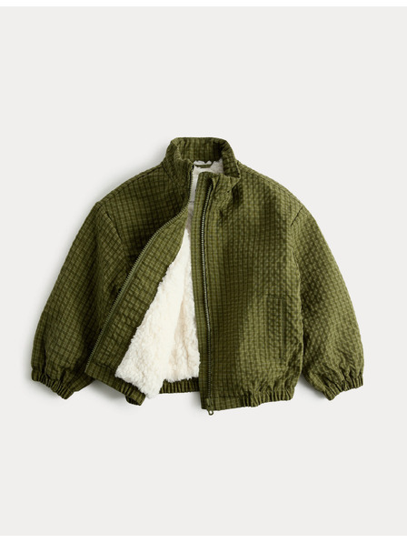 Marks & Spencer Karierte Bomberjacke mit Kunstfellbesatz (2–8 Jahre) Marks & Spencer grün